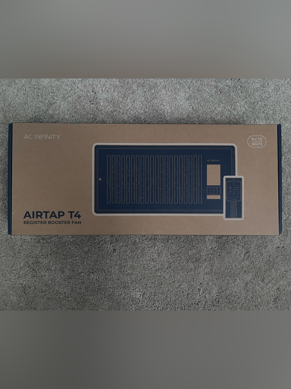 AC Infinity AirTap T4 Register Booster Fan - White